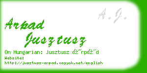 arpad jusztusz business card